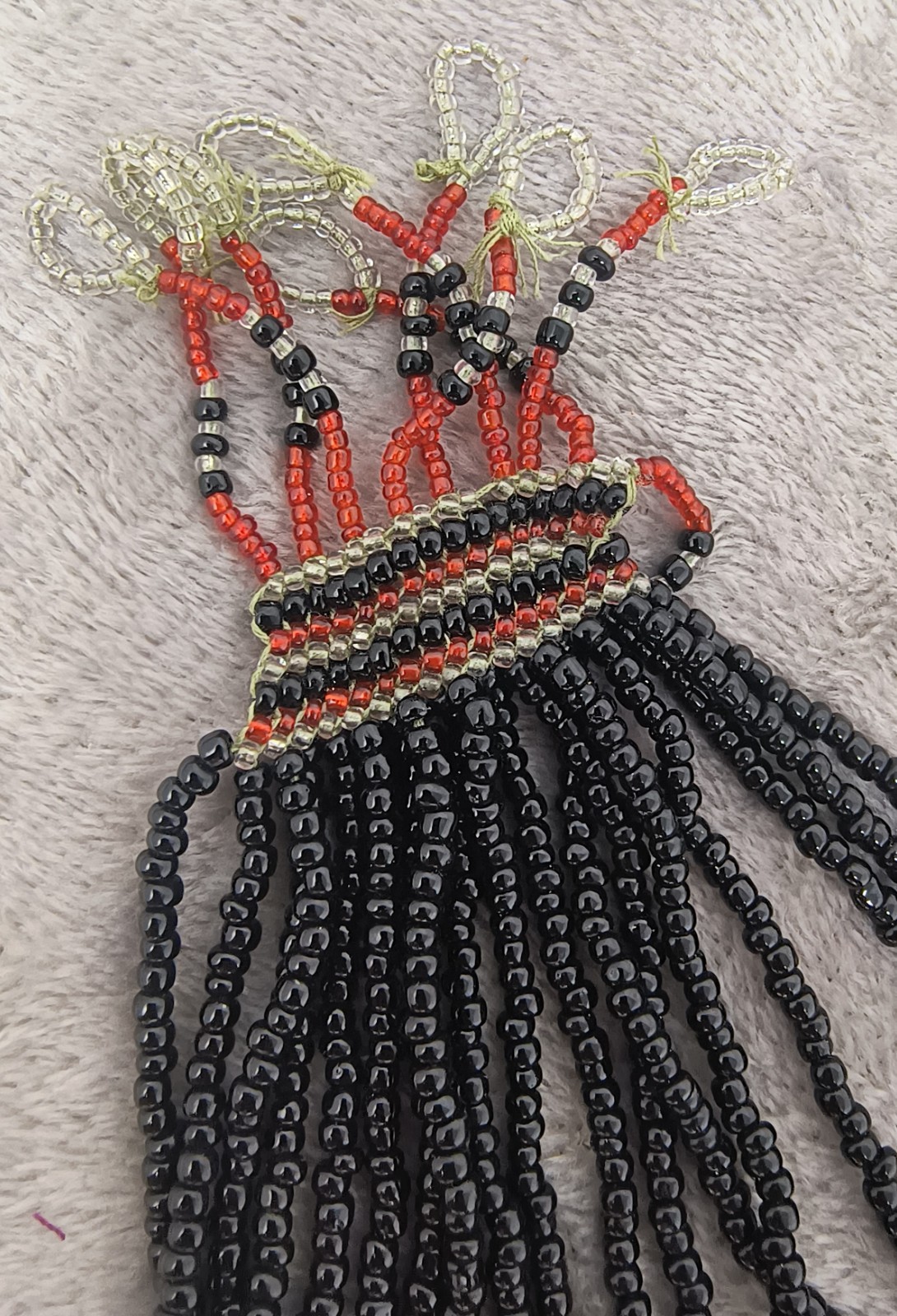 Modern Vintage Philippine Filipino Mindanao T'Boli Beaded Bib Necklace