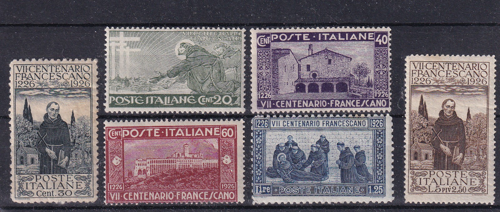 (italy)1926 Sc 178/83 set MNH francescano x652