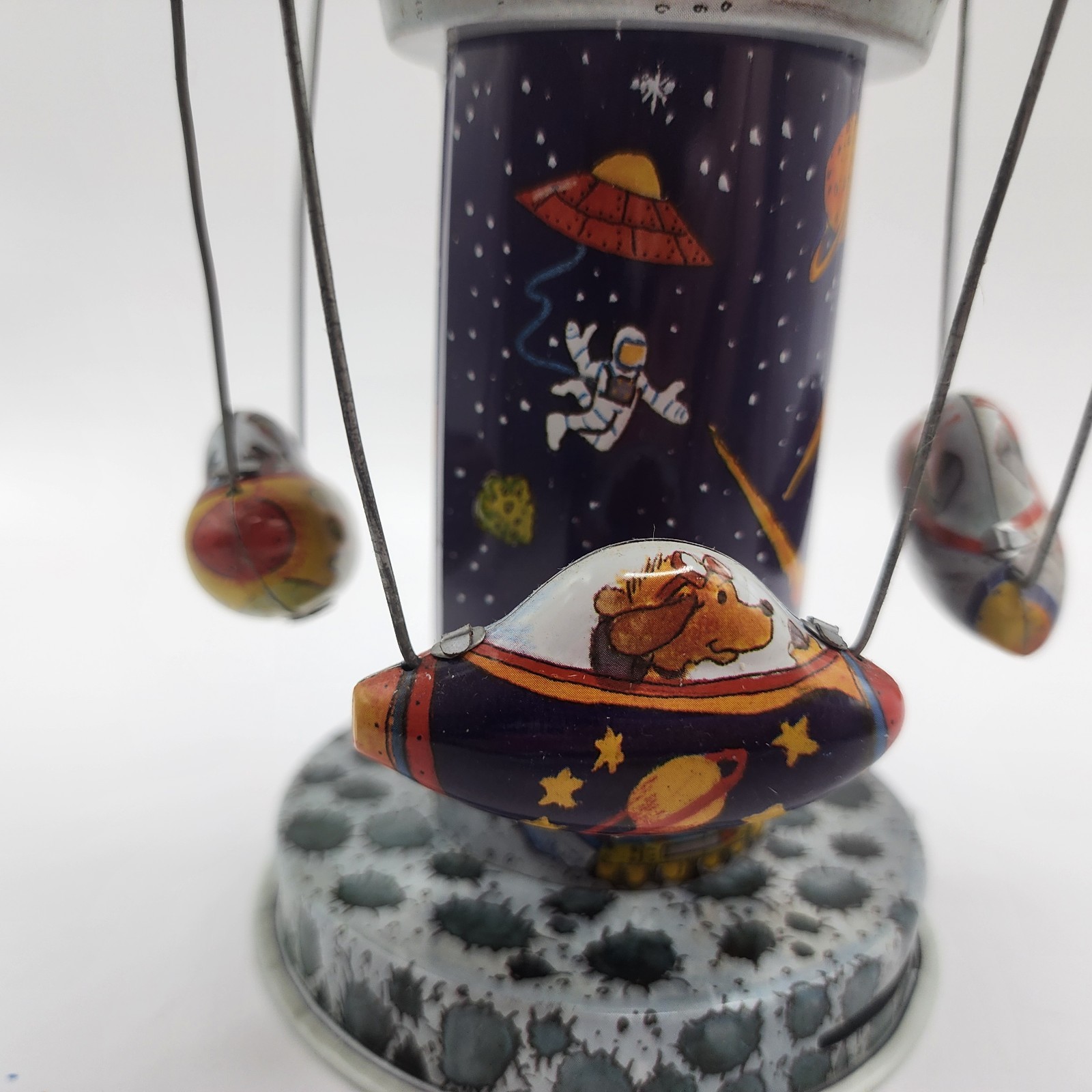 Schylling Tin Toy Rocket Carousel With Original Box