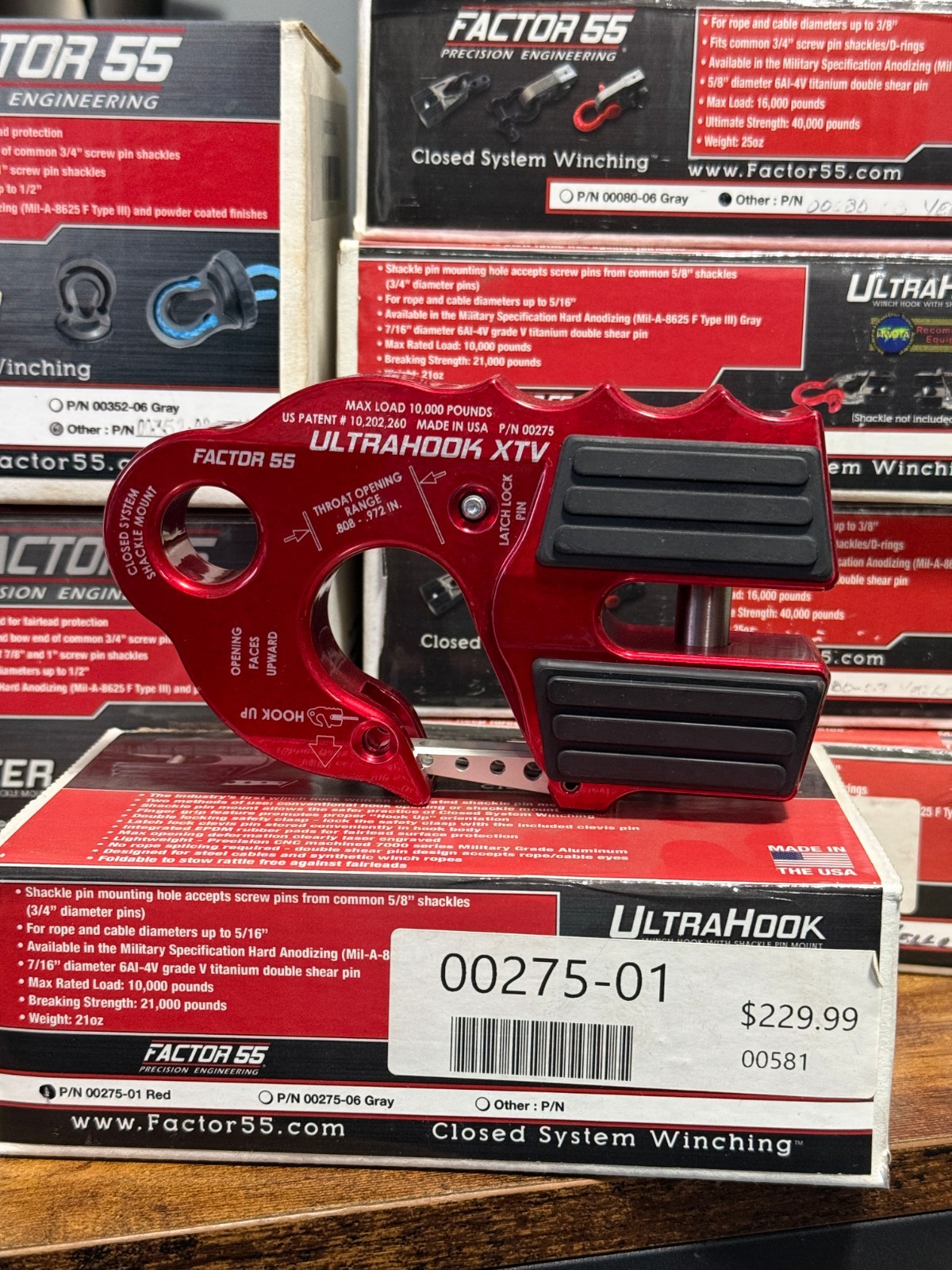 Factor 55 UltraHook XTV - Red 10,000# [Part# 00275-01]