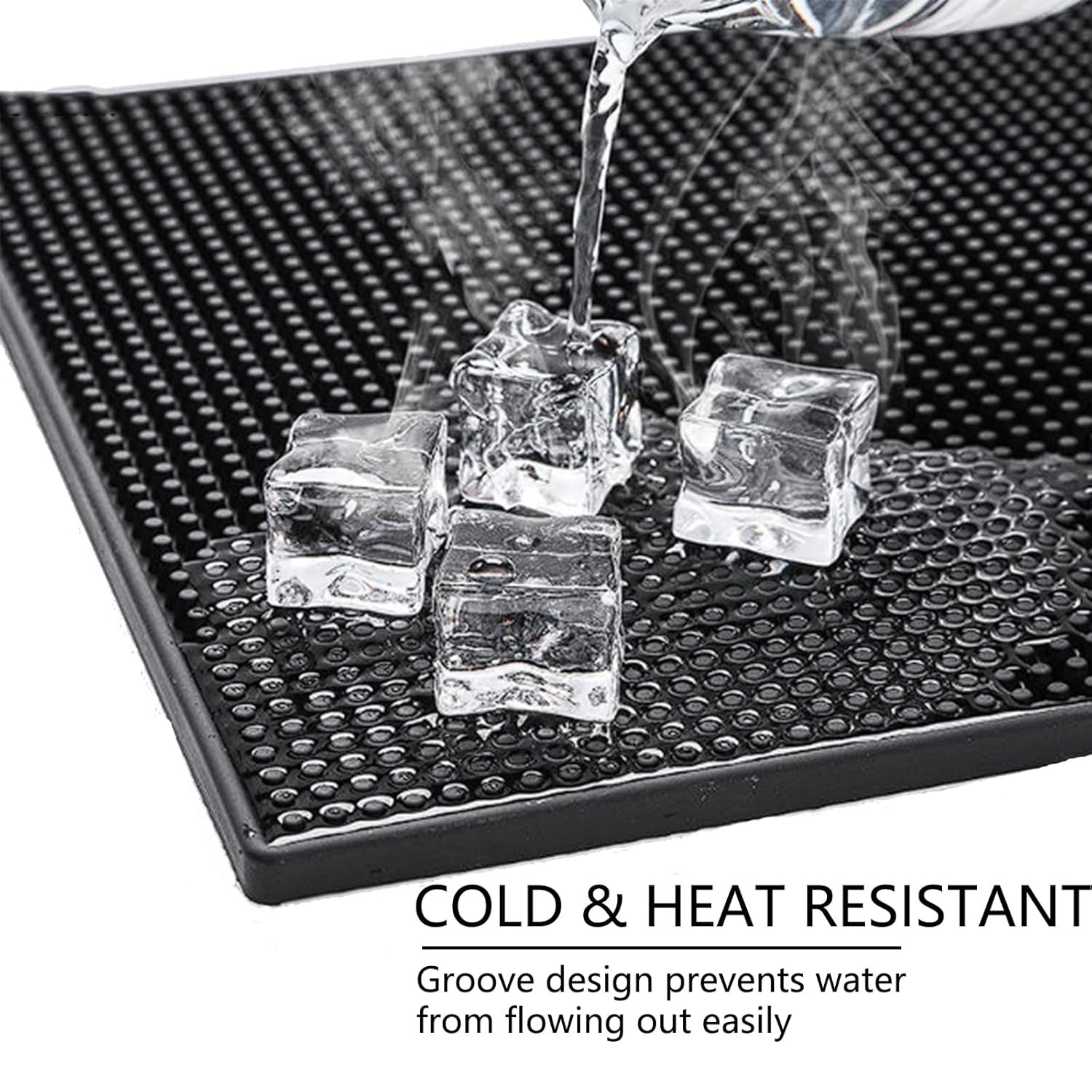 Rubber Barber Mat & Bar 18 x 12 Inch,Hairdressing Tool 18*12*0.4In, Black