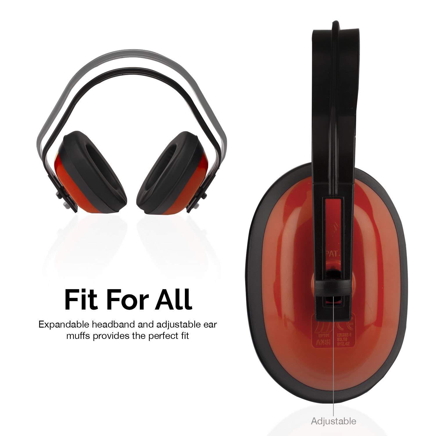 Neiko 53925A Safety Ear Muffs, NRR 26 dB, Adjustable, ANSI S3.19-1974 Approved