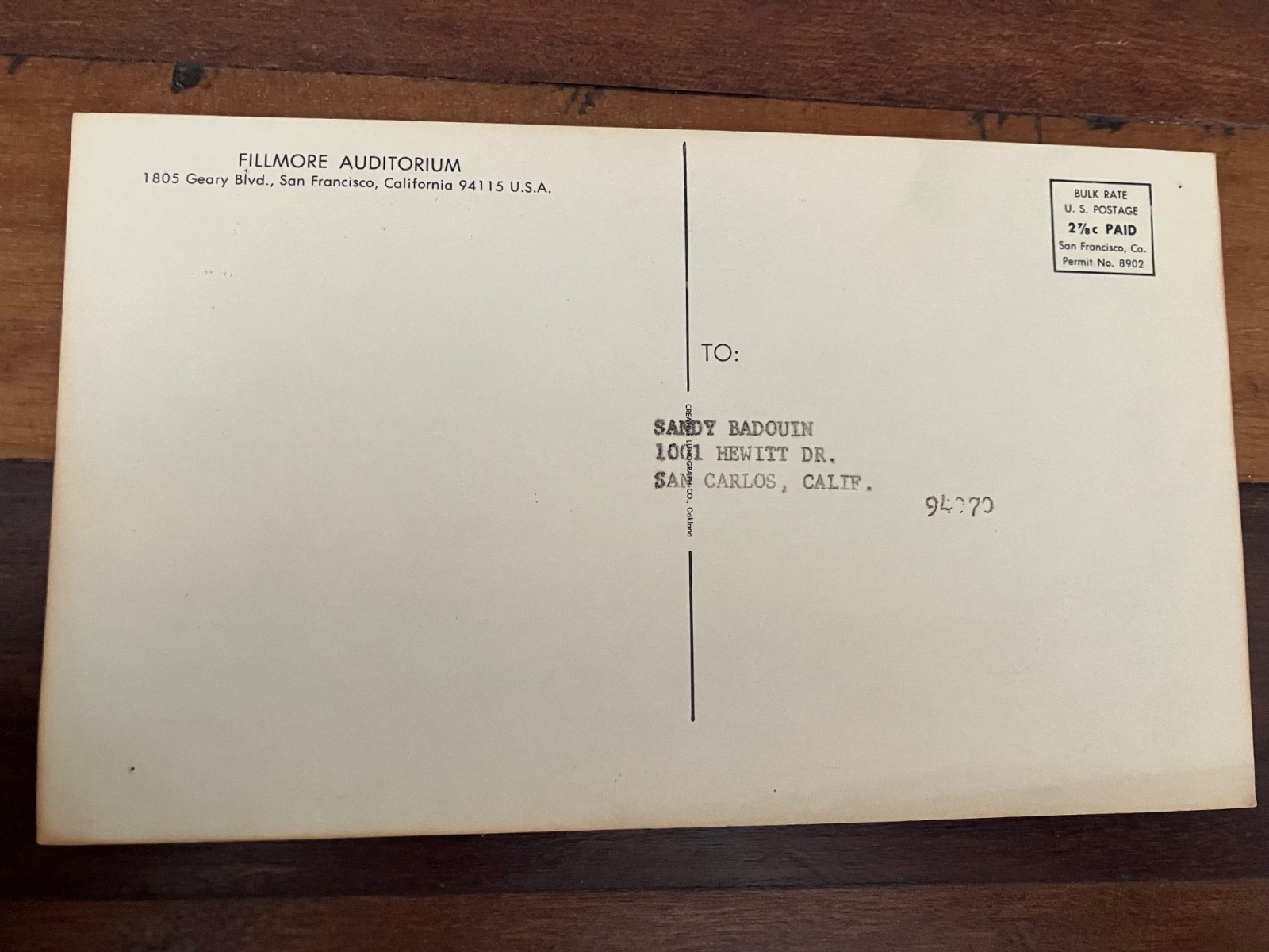 Fillmore Handbill Postcard Martha & Vandellas May 1967 Art: Bonnie MacLean 8x5"