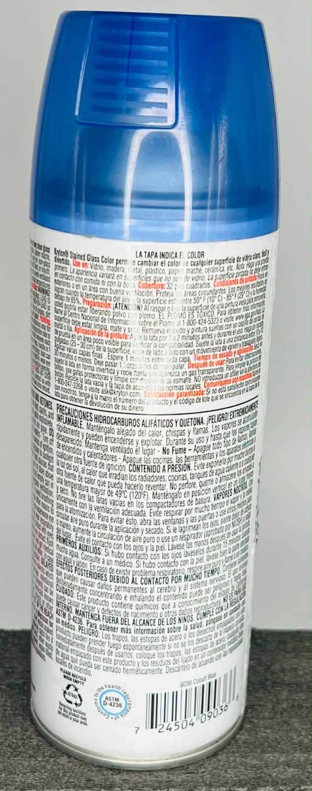 KRYLON STAINED GLASS Spray Paint Cobalt Blue 11.5oz Translucent Indoor HTF!!