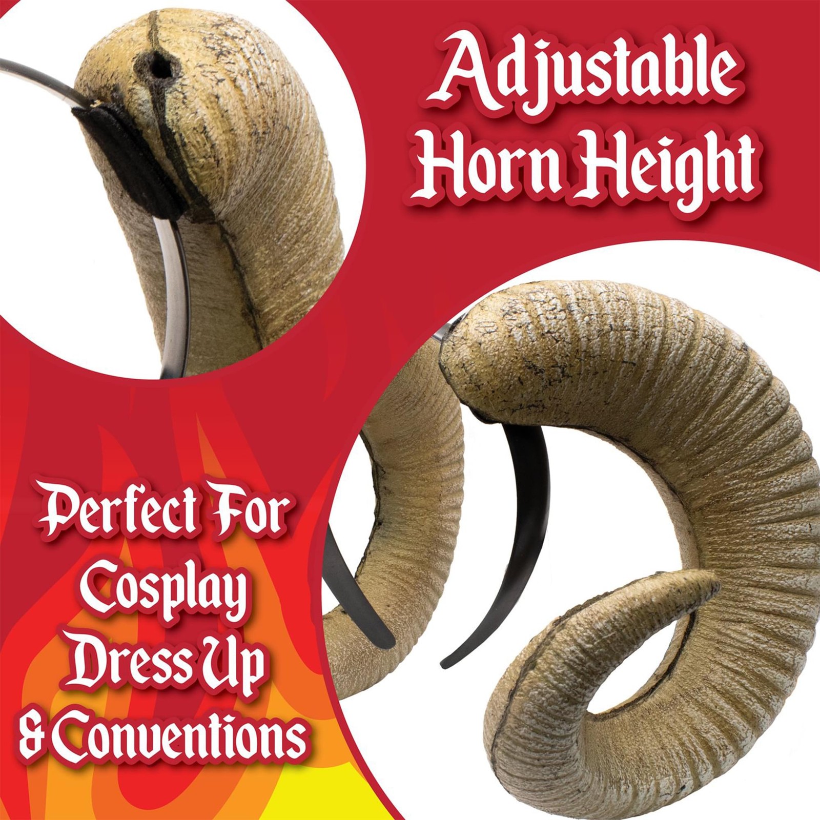 Ram Horns Foam Adult Costume Headband