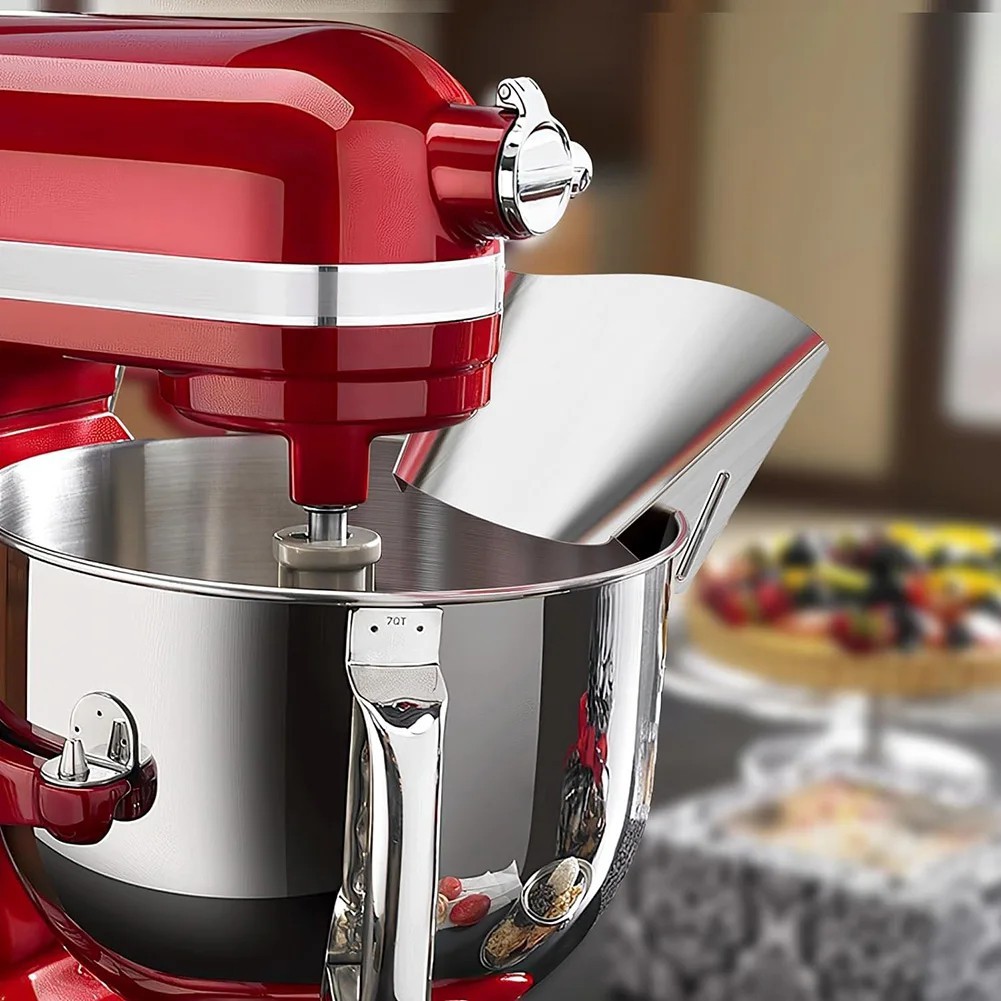 Stainless Steel Pour Shield for KitchenAid Mixer Splash Guard Pouring Chute