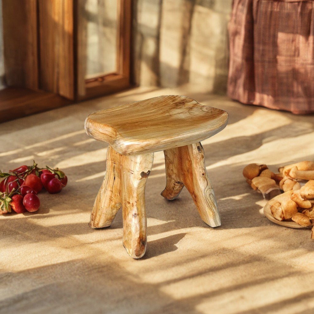 Live Edge Cedar Bench Rustic Wood Entryway Bench Farmhouse Stool Side Table Gift