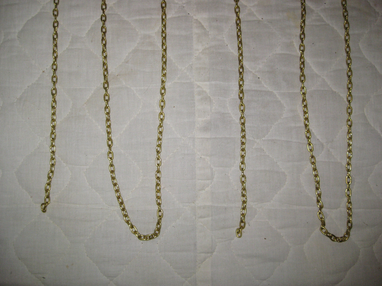 NOS Small Elongated Solid Brass Chain for Crafts and Jewelry 3 FIVE FOOT PCS !!
