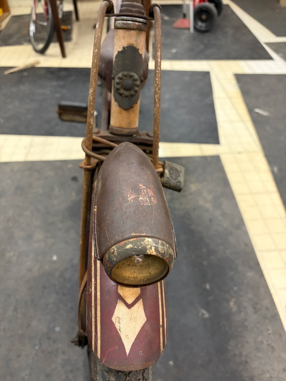 Rollfast RARE! Prewar Mens Bicycle Hanging Tank & Mouse Taillight Zep?