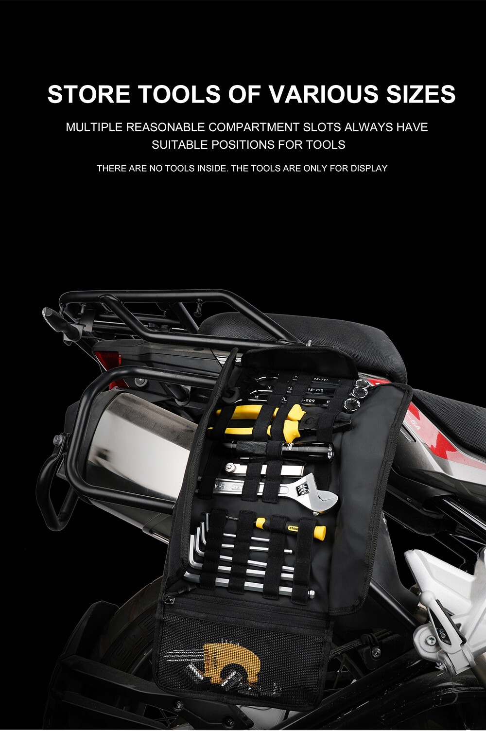 Rhinowalk Motorcycle Tool Bag Portable Pouch Outdoor Repair Tool Roll Pack