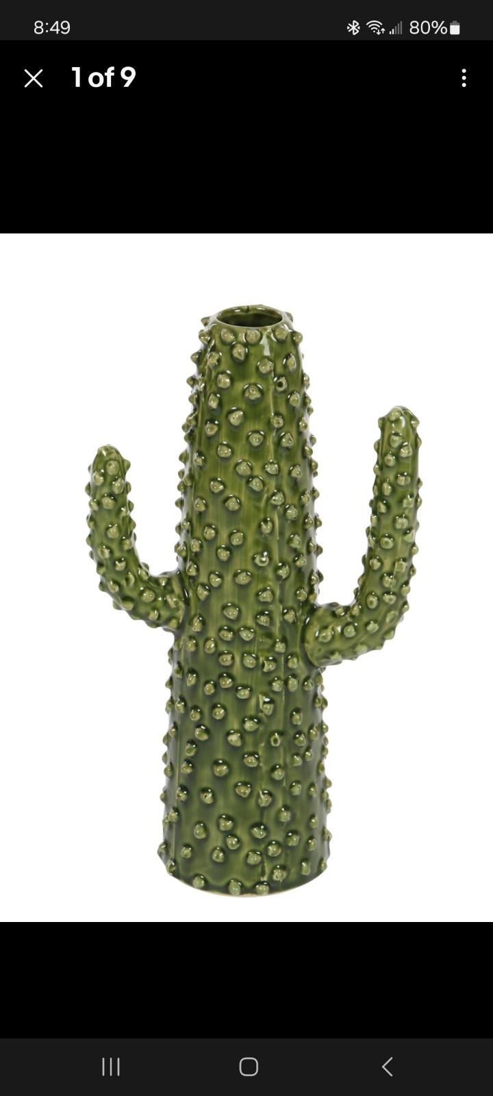 Ceramic Decorative Vase Cactus Centerpiece Vase, Flower Vase for Home Decorat...