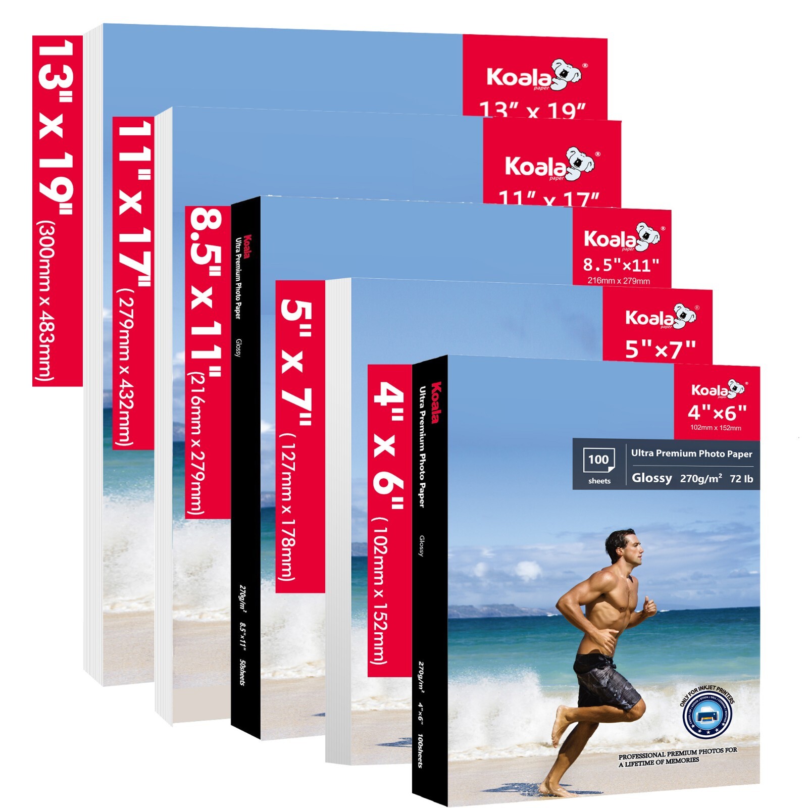 Lot Koala Ultr Premium Glossy Photo Paper 4x6 5x7 8.5x11 11x17 13x19 72lb Inkjet