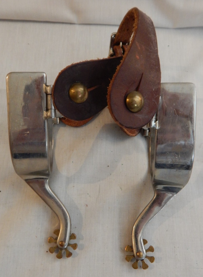 Stainless Steel gold Inlay Western Cowboy Spurs - 90