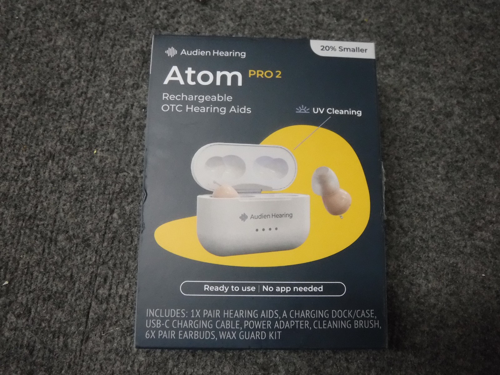 *NEW* Audien Hearing Atom Pro 2 Wireless Rechargeable OTC Hearing Aids