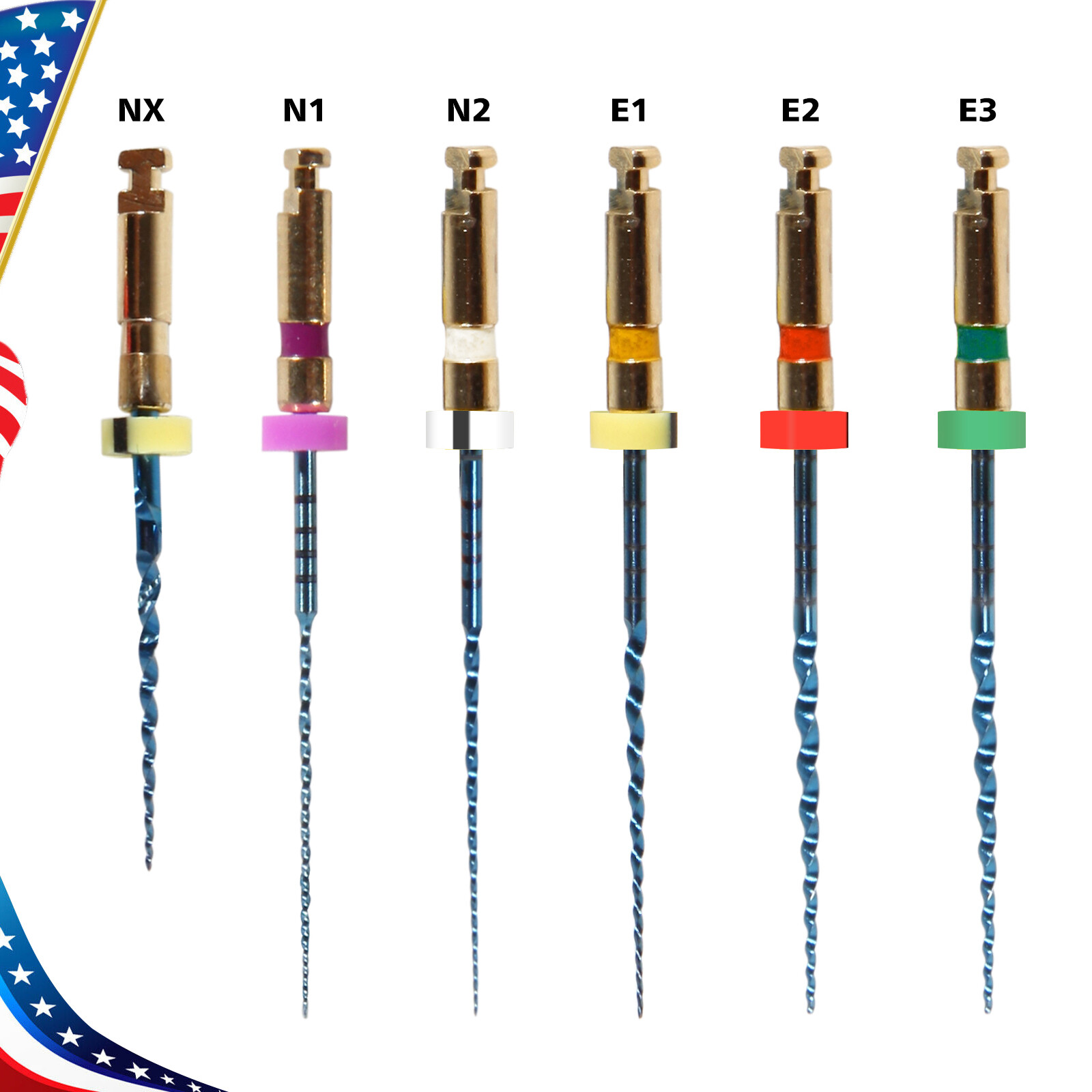 6pcs Dental NiTi Files Rotary Engine File 25mm for Endo Motor Root Treatment FDA