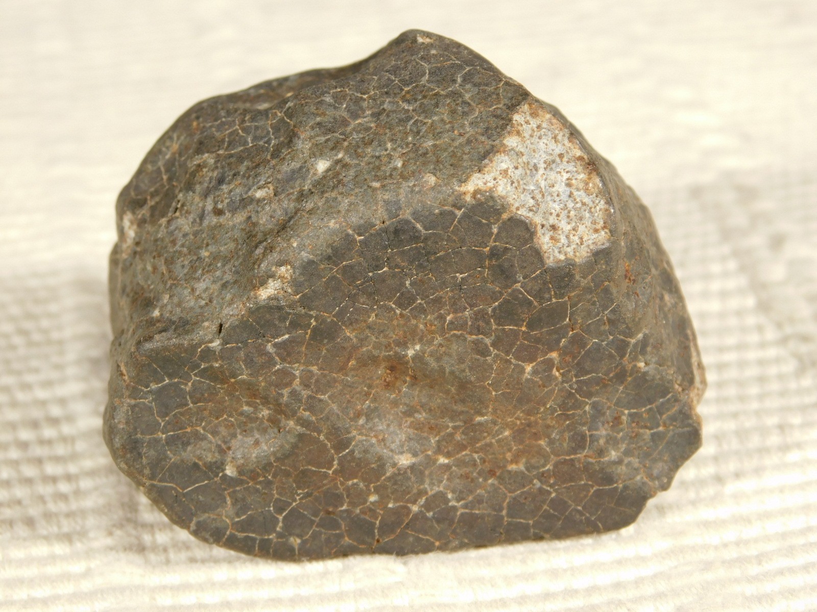 H6 Stony METEORITE Regmaglypts DARK Fusion Crust and Contraction CRACKS! 138gr