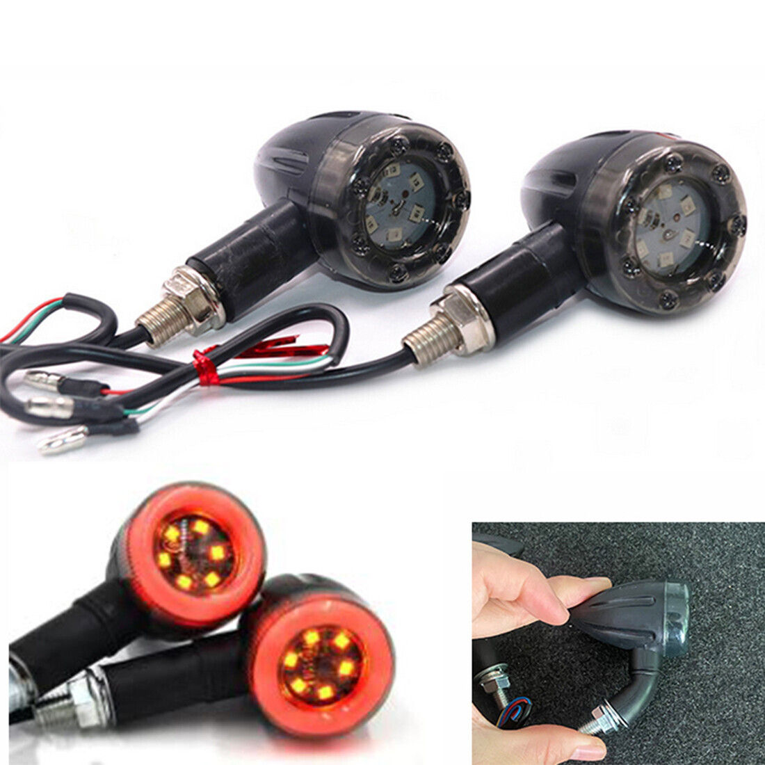 4X Motorcycle LED Turn Signals Blinker Light For Harley Sportster XL 1200 883