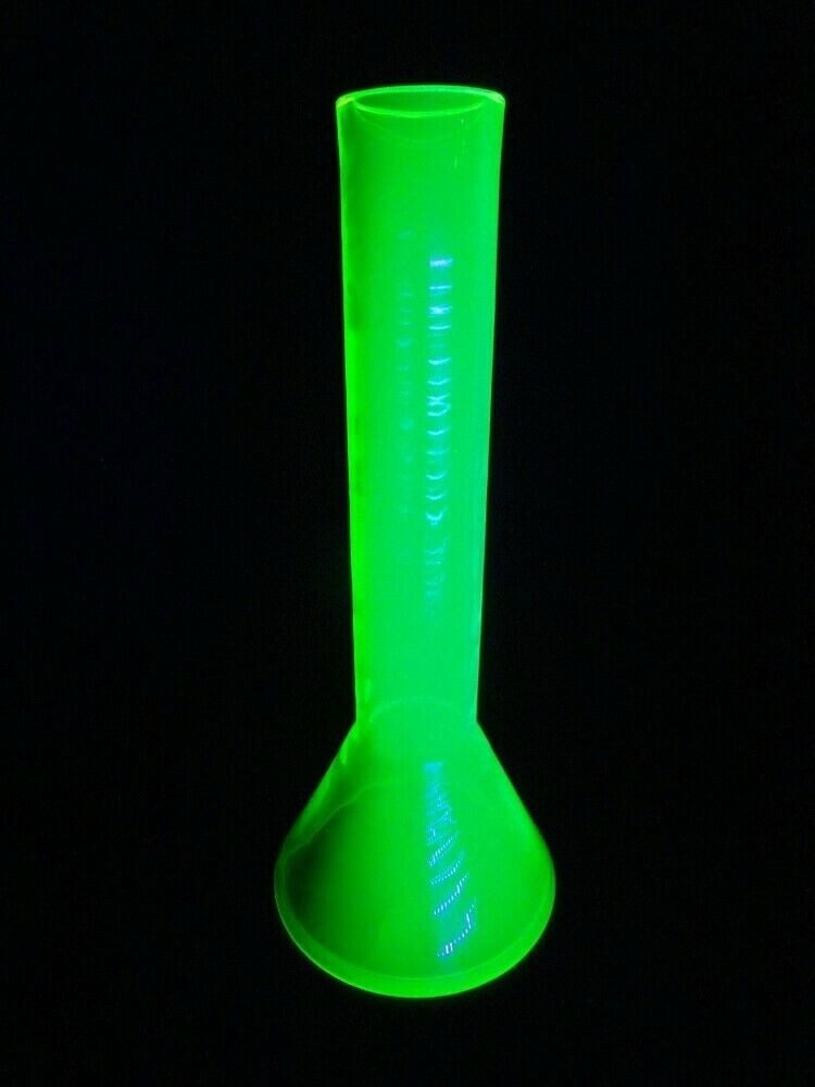 Black Light GLASS - Uranium Vaseline - Hookah Tobacco WATER - 15"x6" KRYPTONYTE