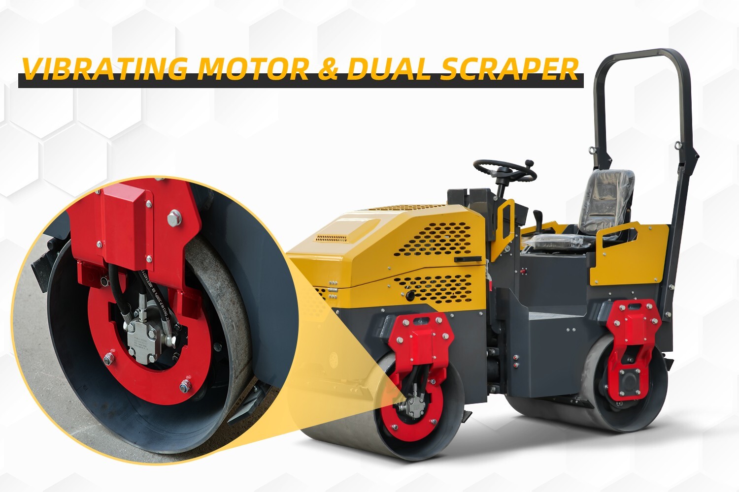 1.5TON Soil Asphalt Ride On Mini Double Drum Vibrating Road Roller