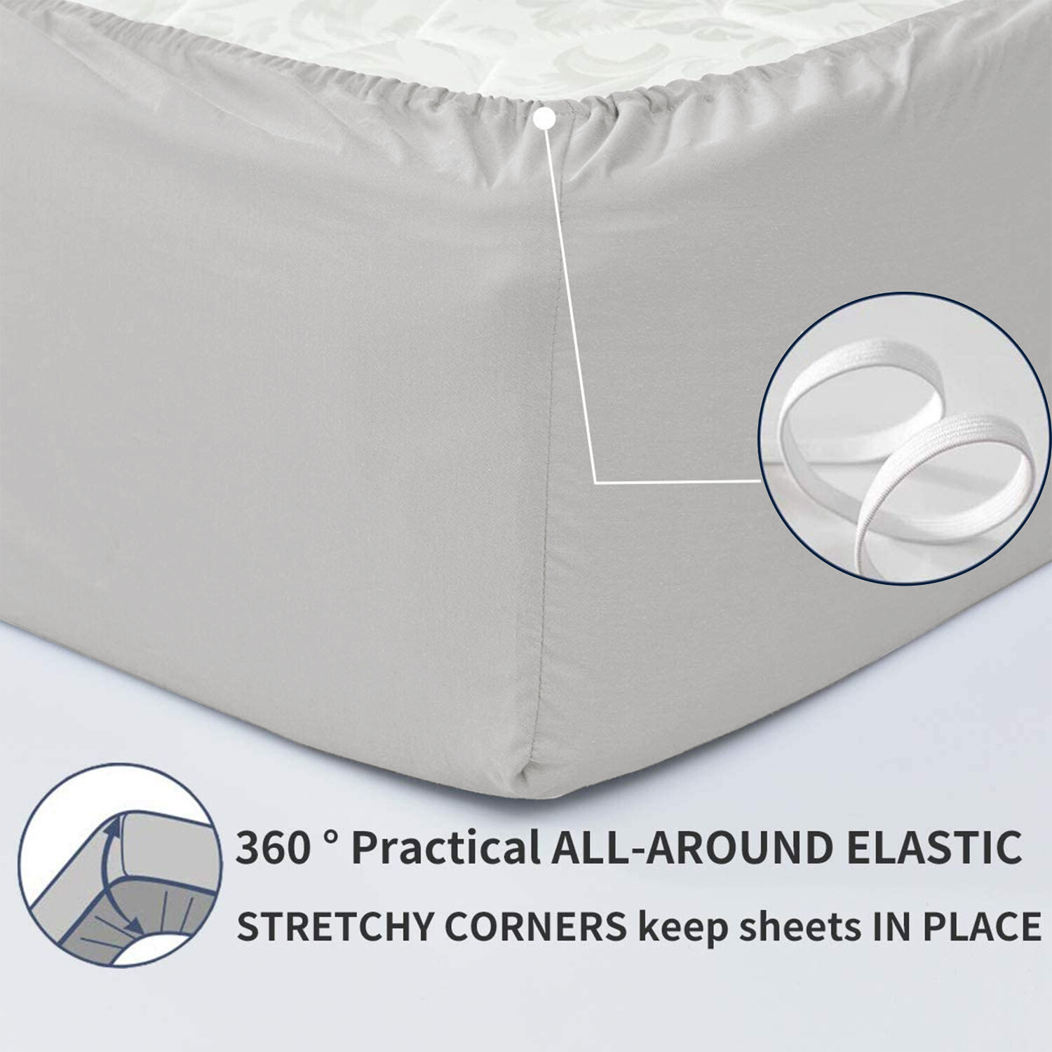 Fitted sheet King Size 16” Deep Pocket Easy Care Breathable Elastic Bed Sheets