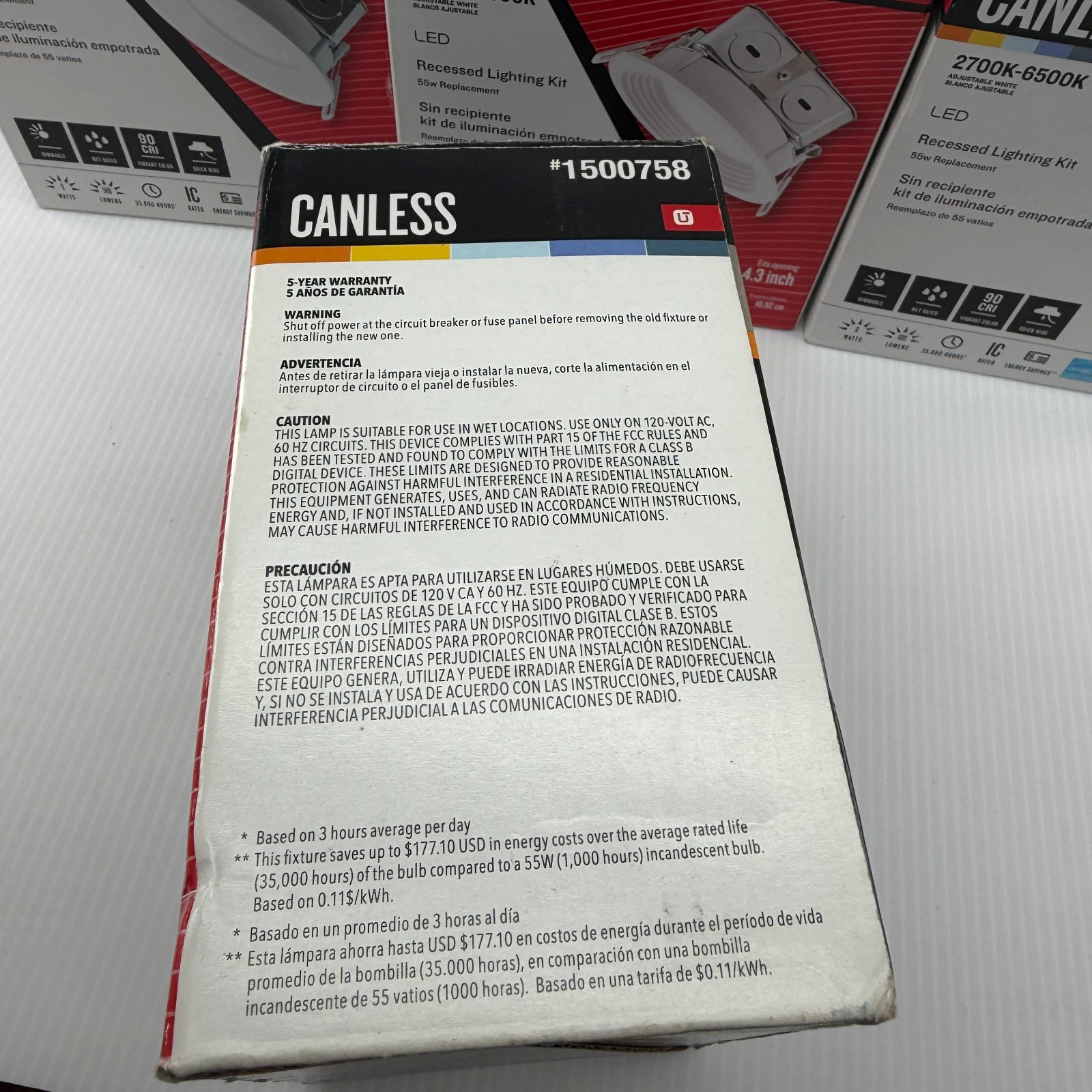 Lot 10 Utilitech Canless Recessed Lighting Kit 1500758 LED Adjustable White 4.3"