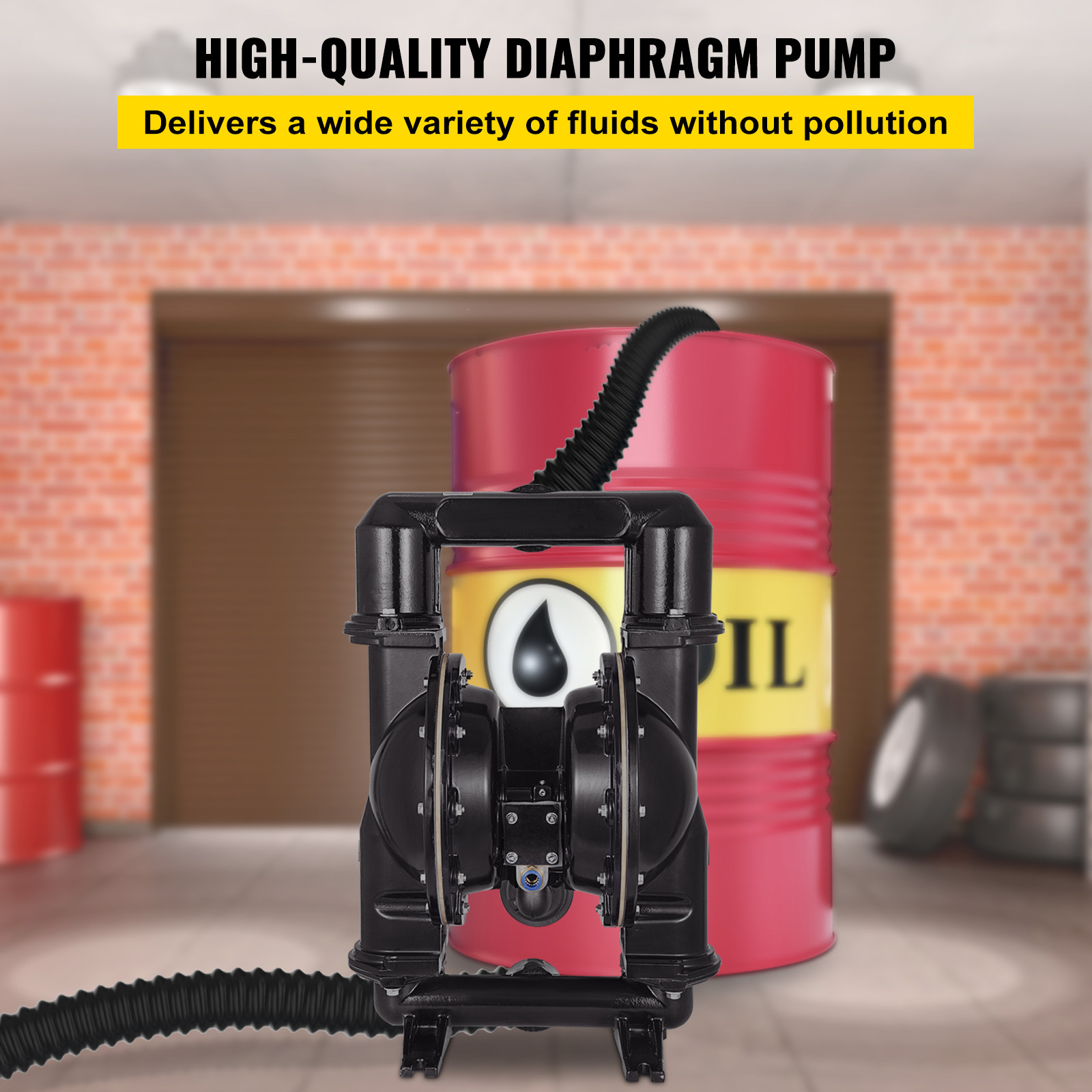 2-Inch Air-Operated Double Diaphragm Pump, Petroleum Fluid 140 GPM