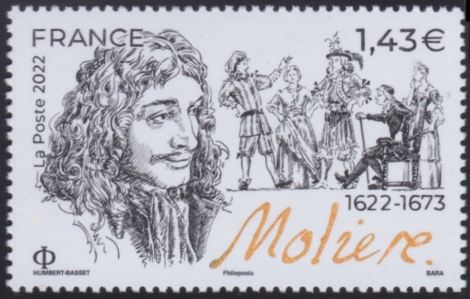 2022 France N°5546** Birth Moliere Theatre Literature MNH