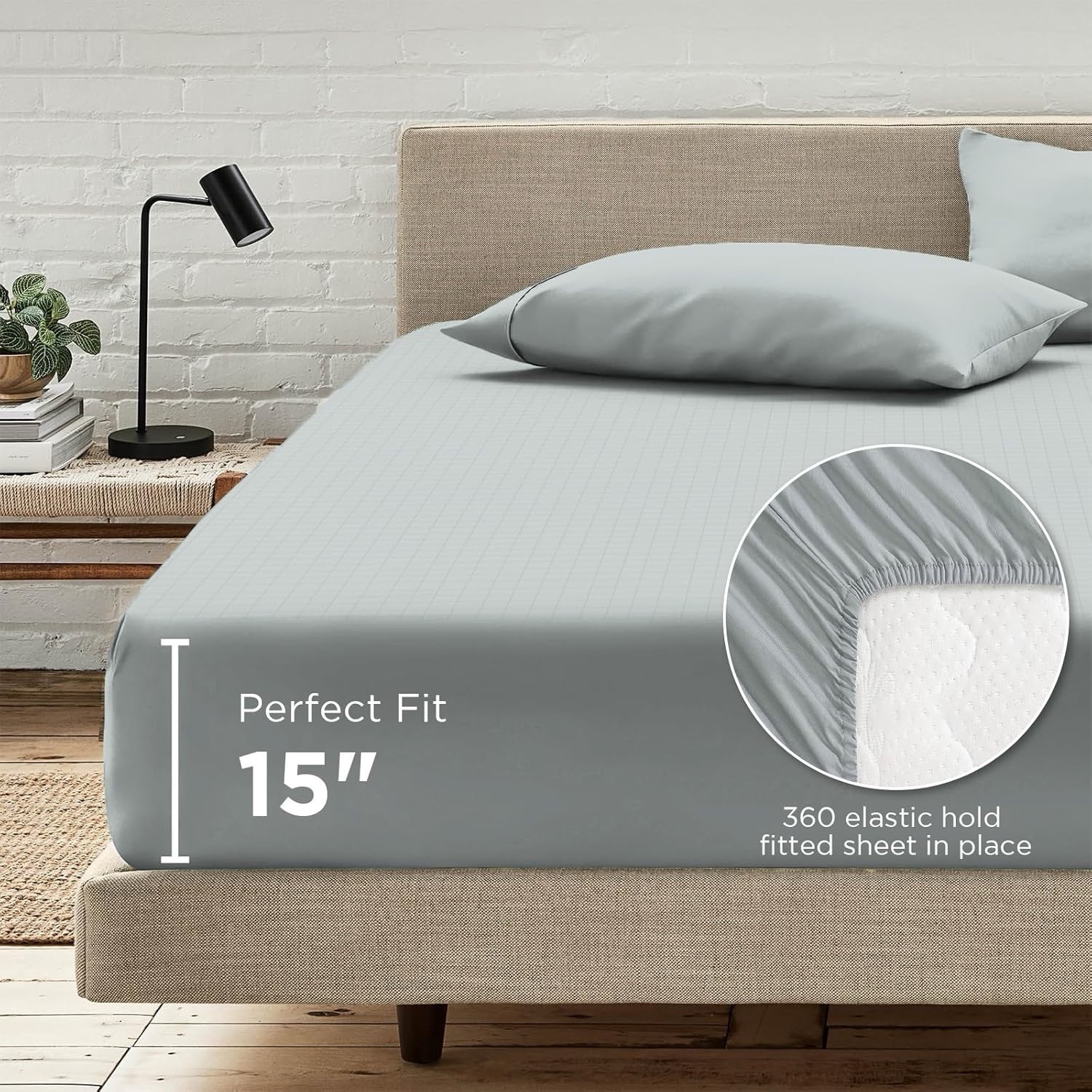 Grounding Sheets Queen Size , 90% Organic Cotton + 10% Pure Silver Fiber, Gray