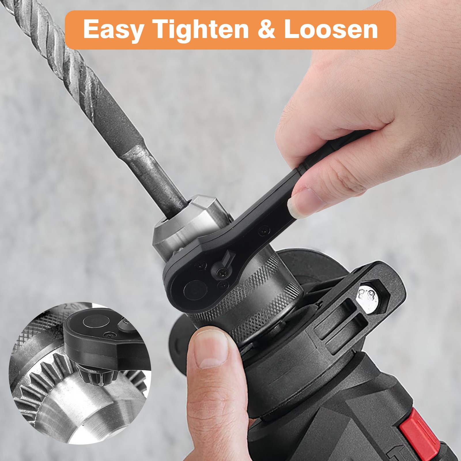 2-in-1 Ratchet Drill Chuck Key Wrench Universal Drill Chuck Key Replacement Tool