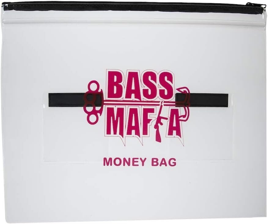 (2) Bass Mafia Heavy Duty 13"x16" Fishing Waterproof Money Bags With Pockets New