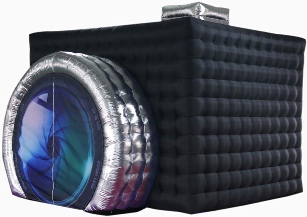 Inflatable Photo Booth Enclosure Camera Shaped Cube Tent Backdrop for Event Show