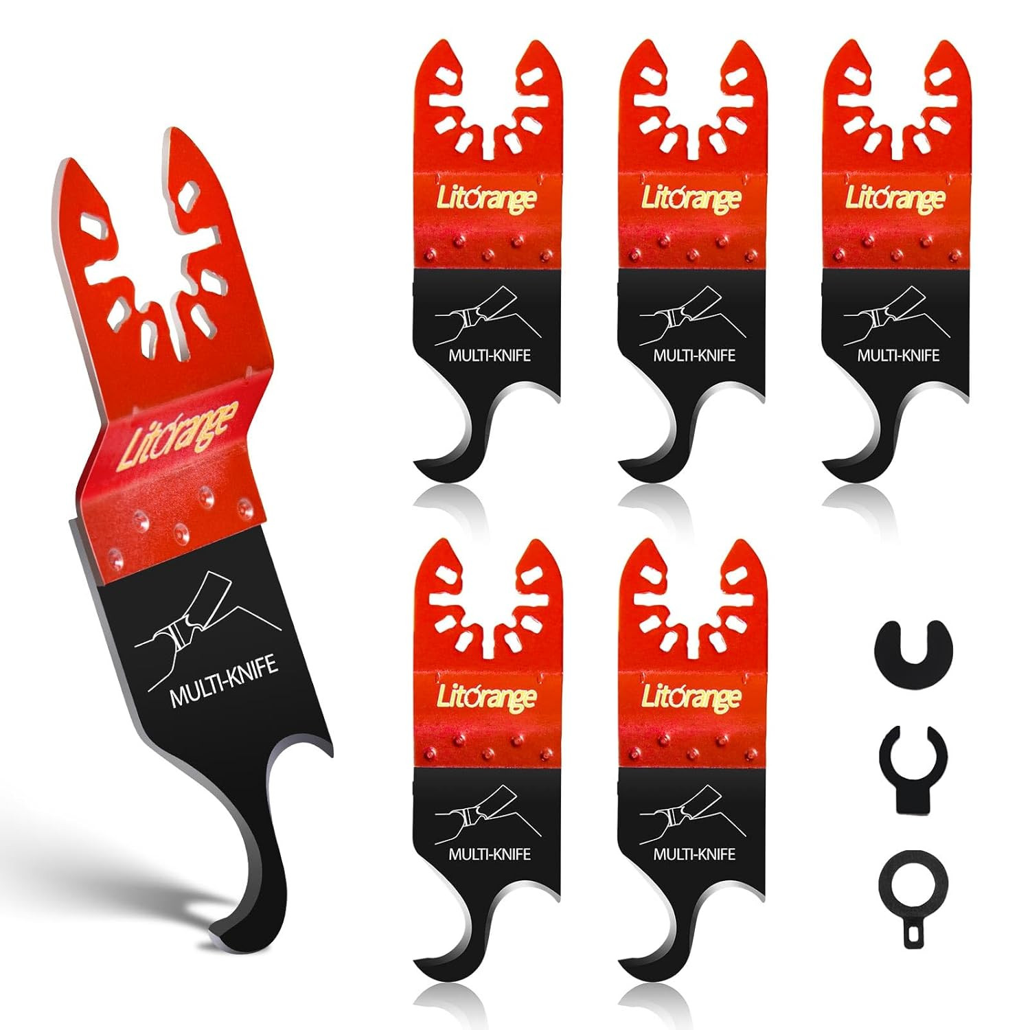 Extended Hook Blade for Oscillating Tool, 5 Pack Oscillating Multi-Tool Hook Kni