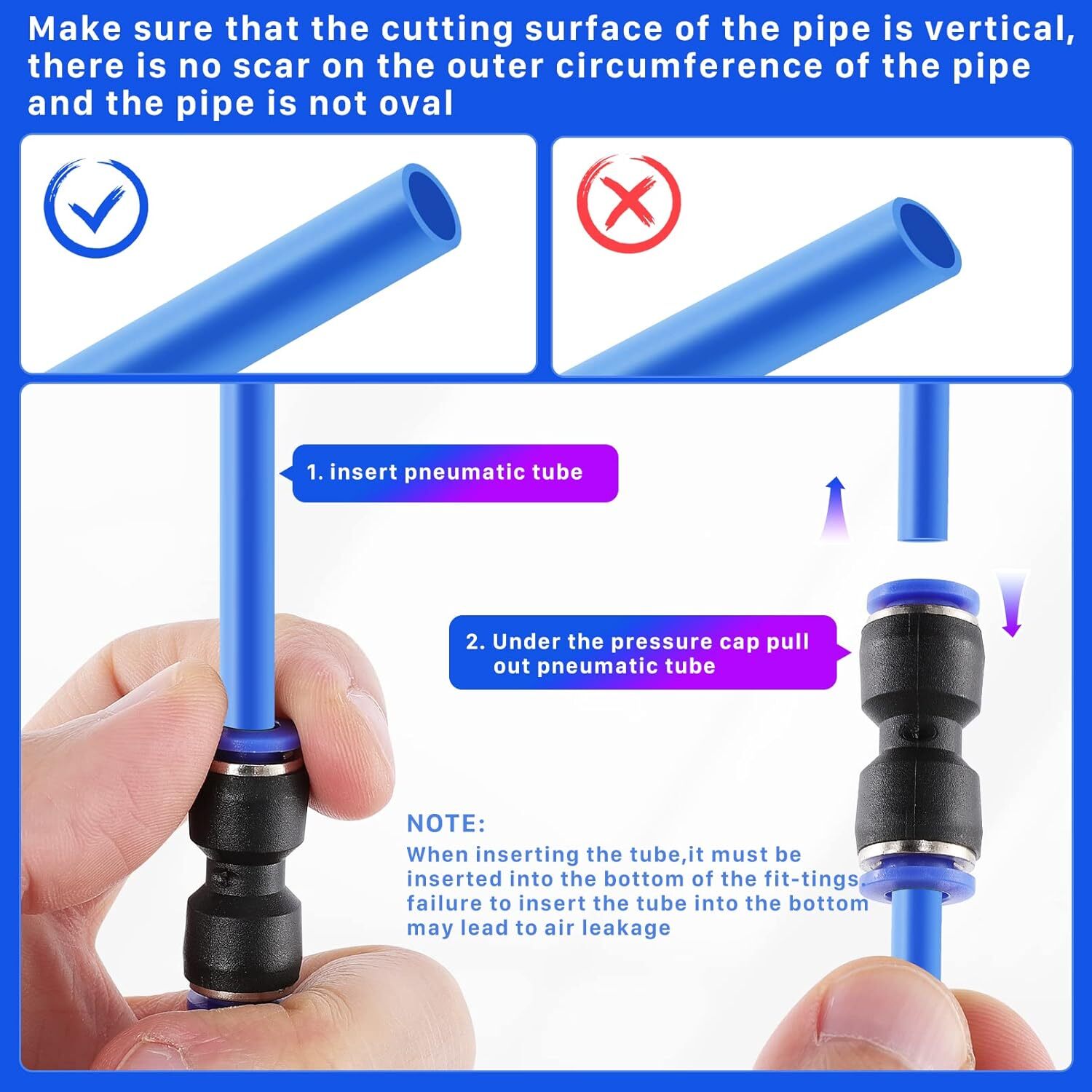 100PCS Quick Connect Pneumatic Air Line Hose Fitting Kit