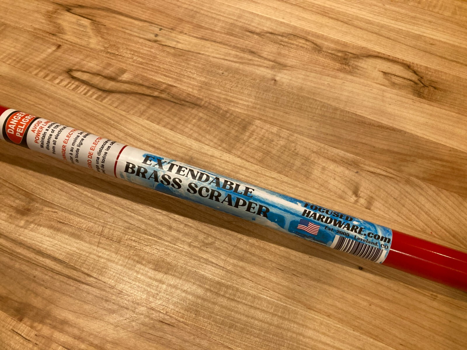 Extendable Car Windshield Ice Snow Scraper, Super Long, Brass Metal Blade, Brush