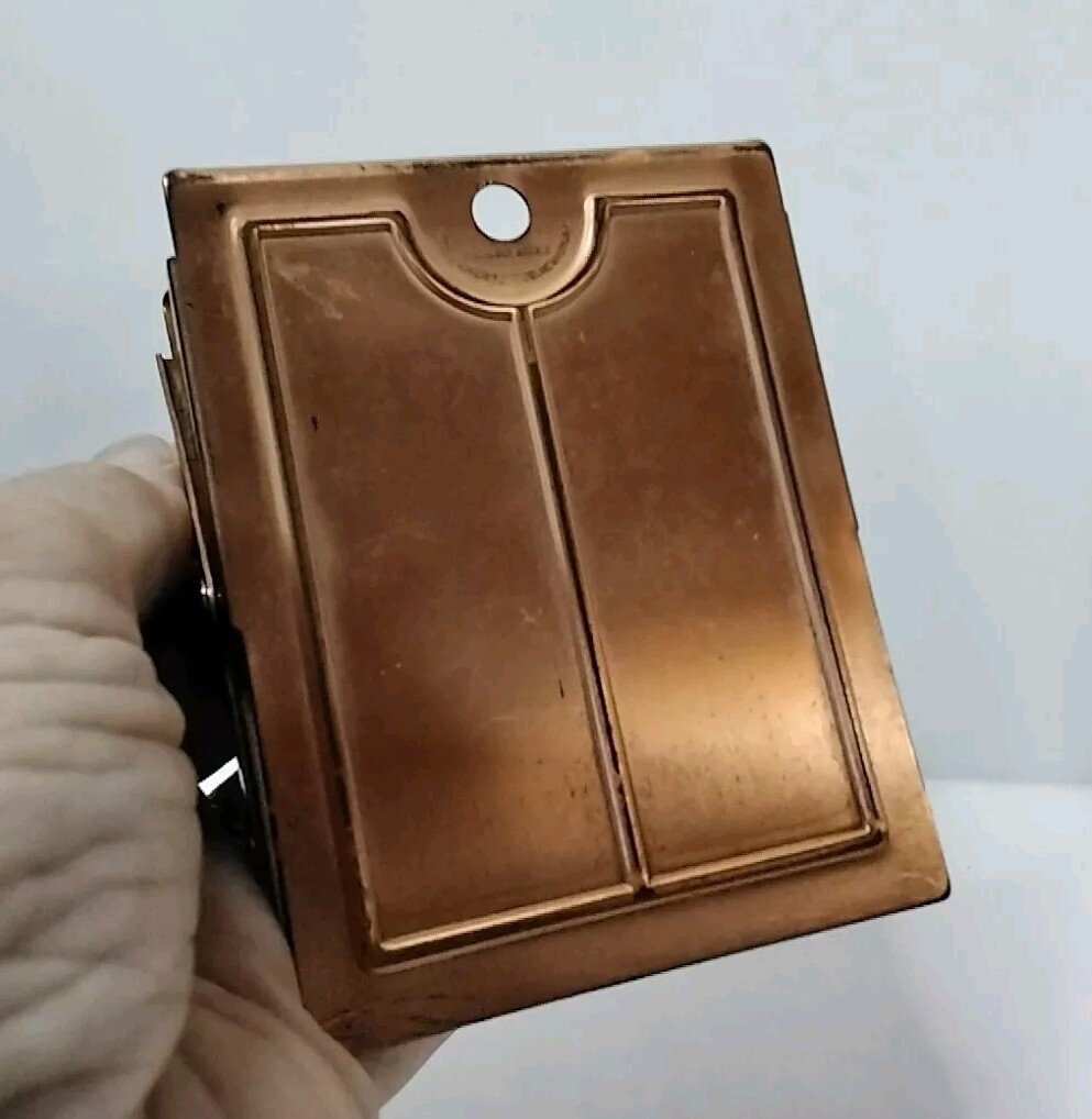 Antique Perpetual Calendar 1916 J.E Mergott NJ Clipboard Note Holder copper desk