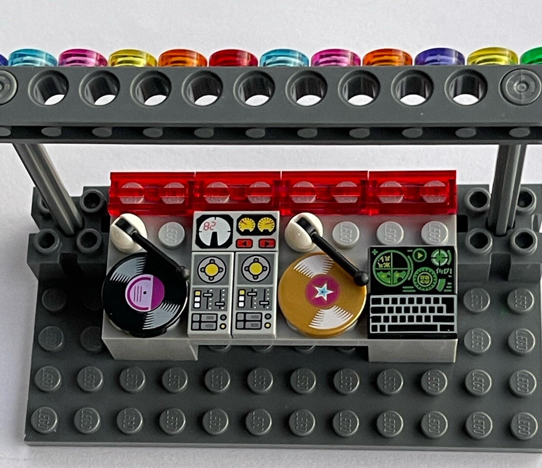 LEGO Dj w Turntables Lighting Bar Cake Topper Pop Star Custom Made Read Descript