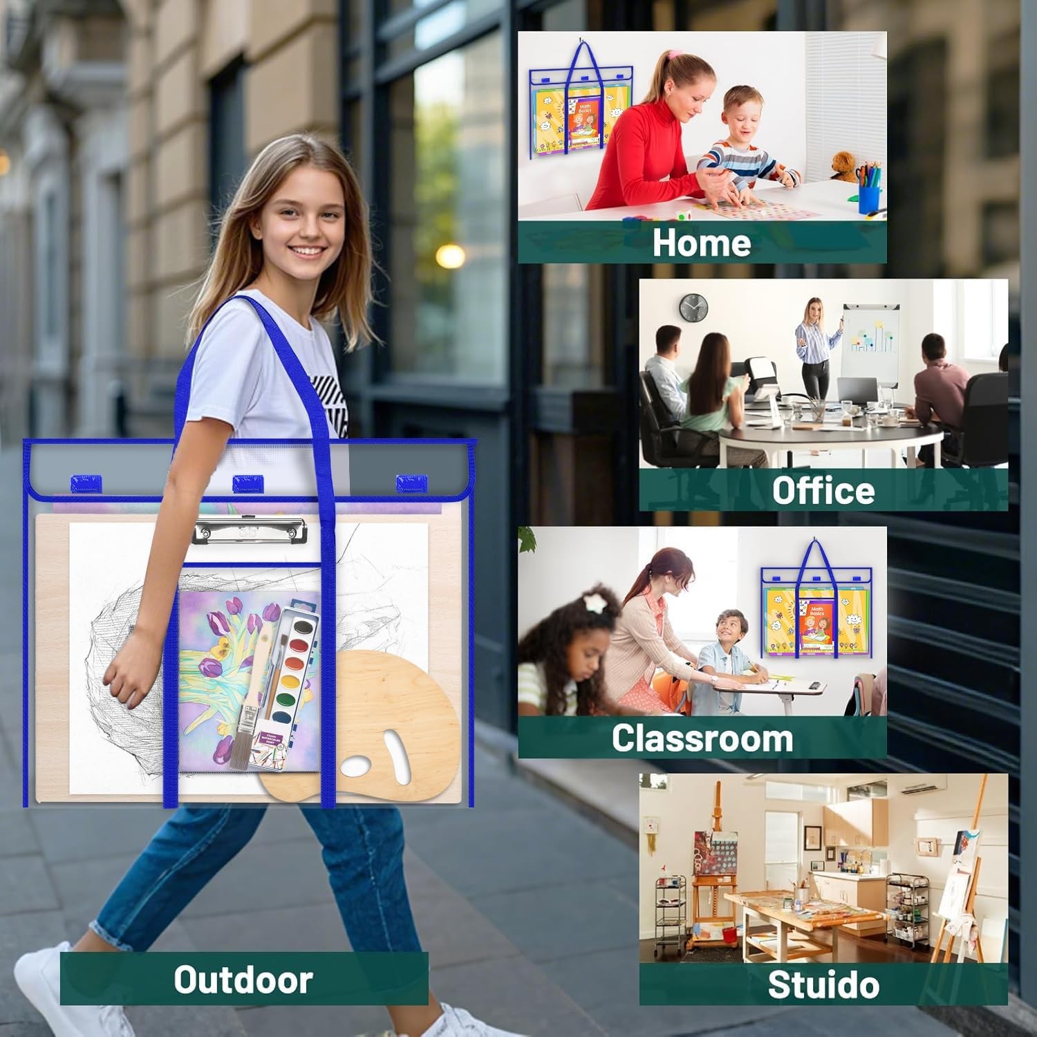 30 x 24 Inch Art Portfolio Case, Portfolio Folder for Artwork, Posters Storage B