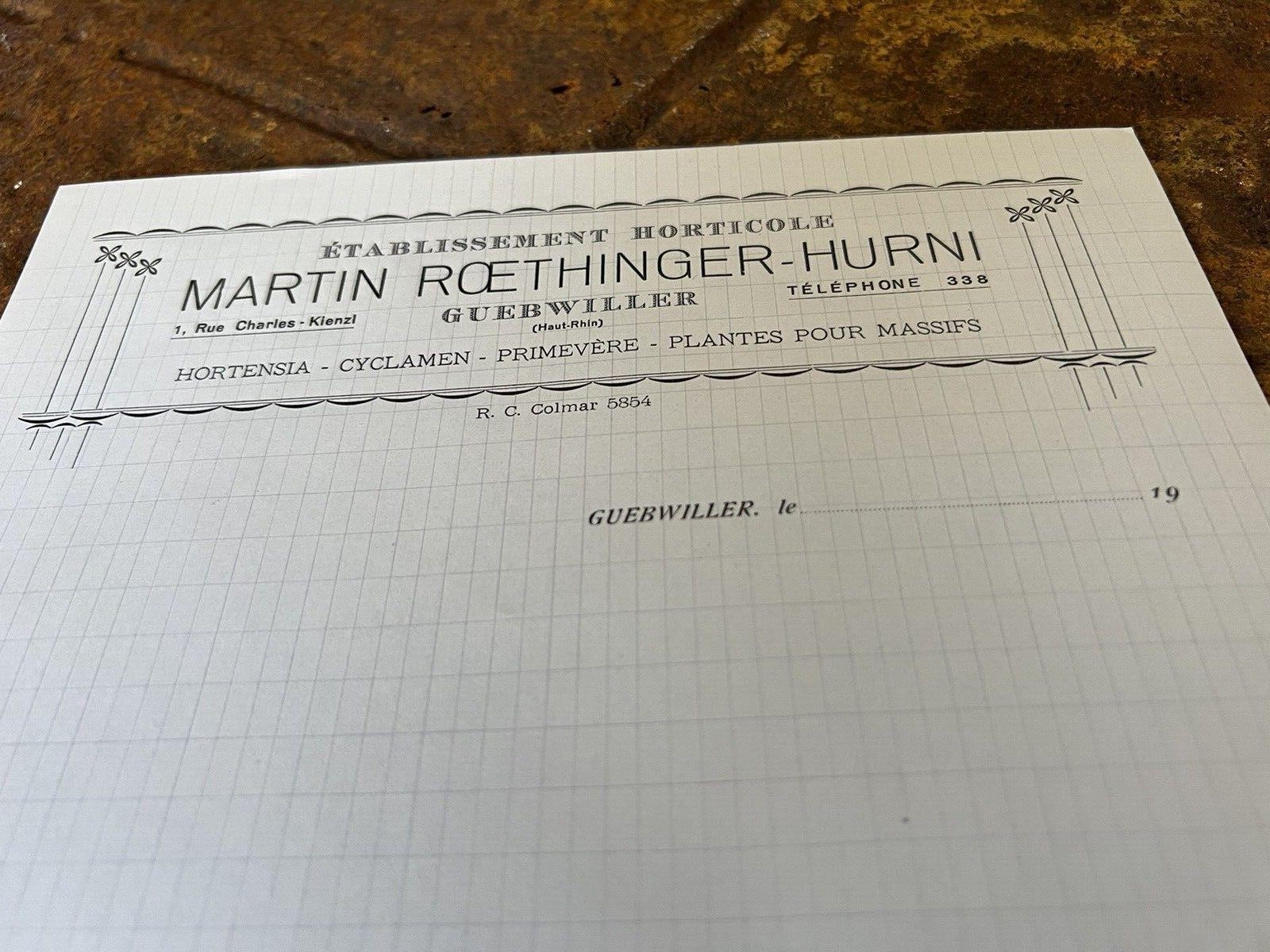 ATQ VTG French Invoice Letterhead (Lot of 10) Unused Stationary Ephemera Flower