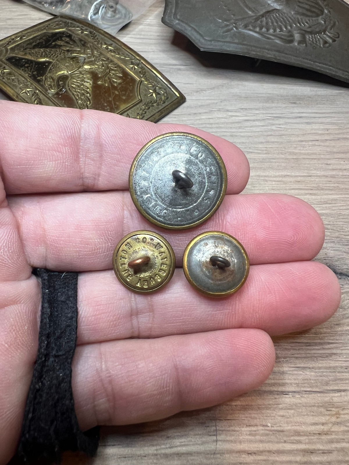 Group of 3 Civil War GAR Veterans Coat & Cuff Buttons
