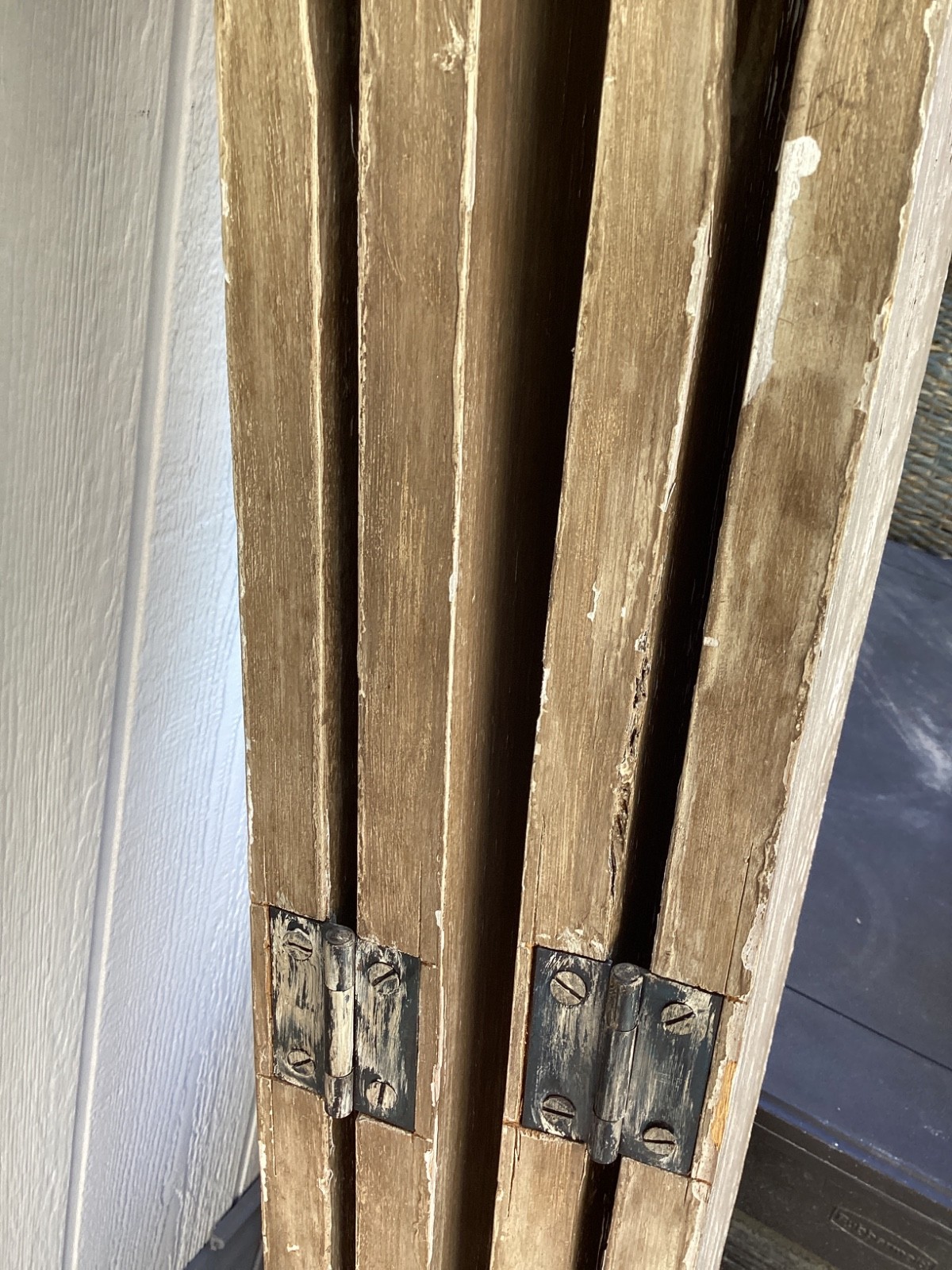 Retro Style Handcrafted 60’s Solid Wood Carved 4 Panel Divider Heavy Rare