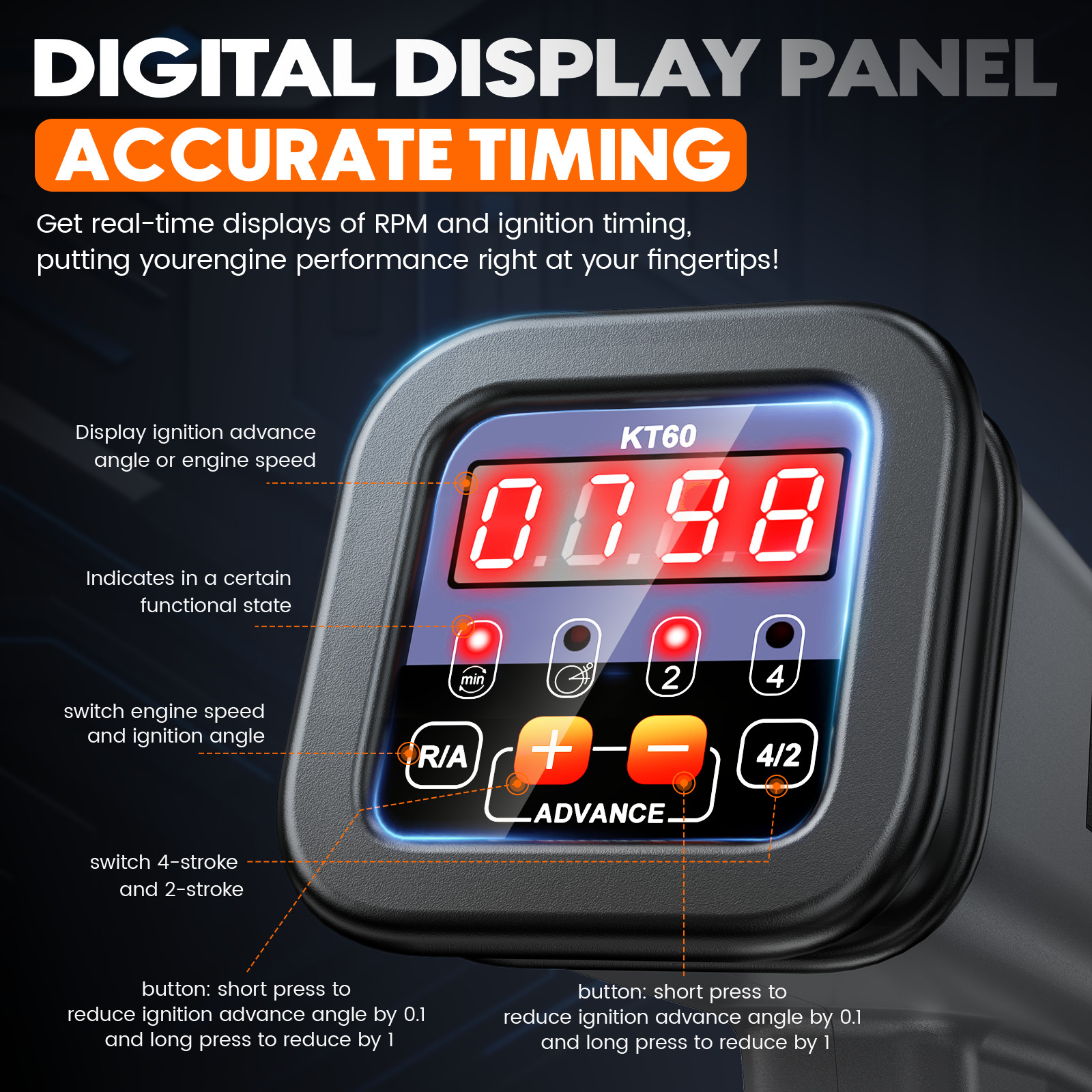 Digital Timing Light Automotive Engine Petrol Gun Inductive Ignition Stroke