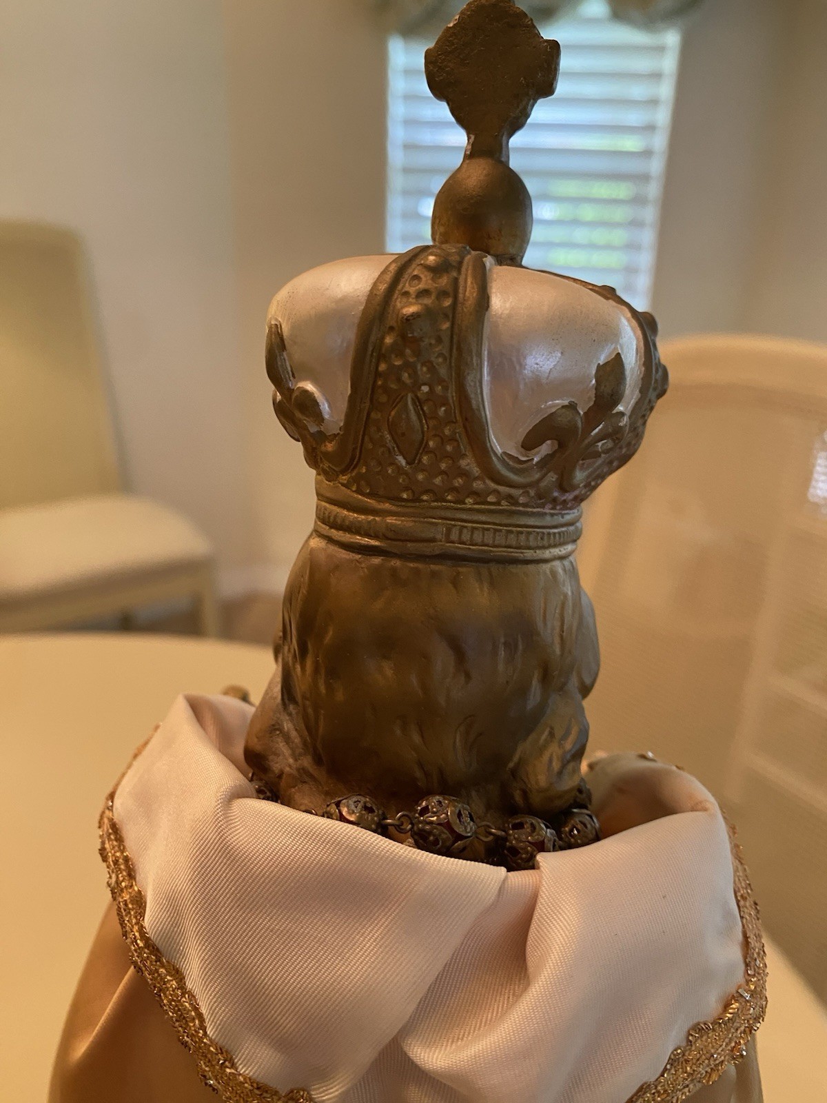 Vintage Infant Of Prague Plaster Statue With Rosary 18' Tall