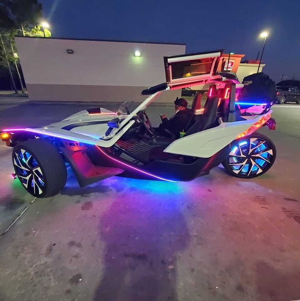 Tinted Blackout x8PCS 4FT APP+Remote CHASING Dream Color Strips Slingshot Lights