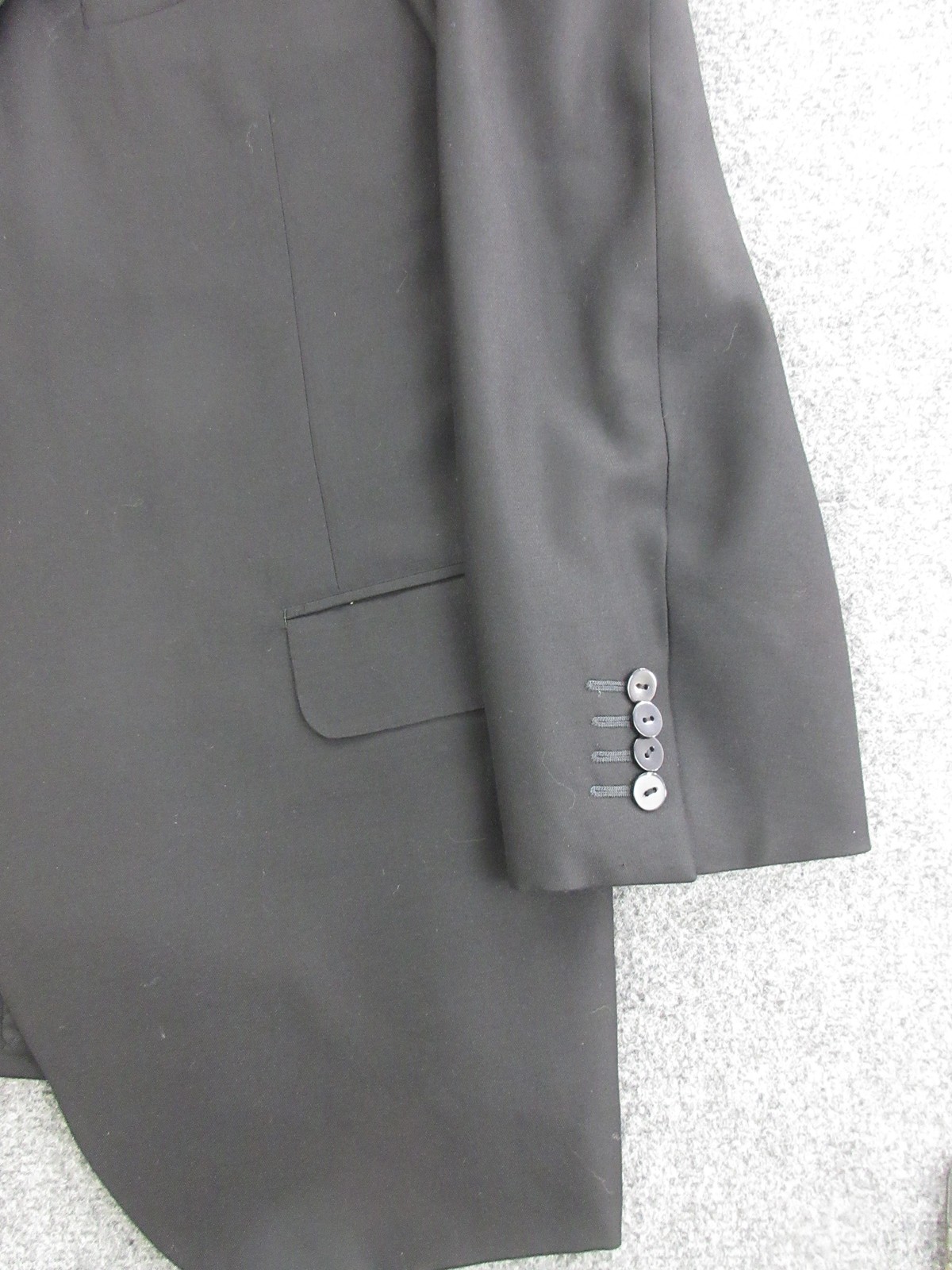 Oxxford Clothes Tuxedo Suit Mens 44 38x29 Black Super 100s Wool Peak Lapel