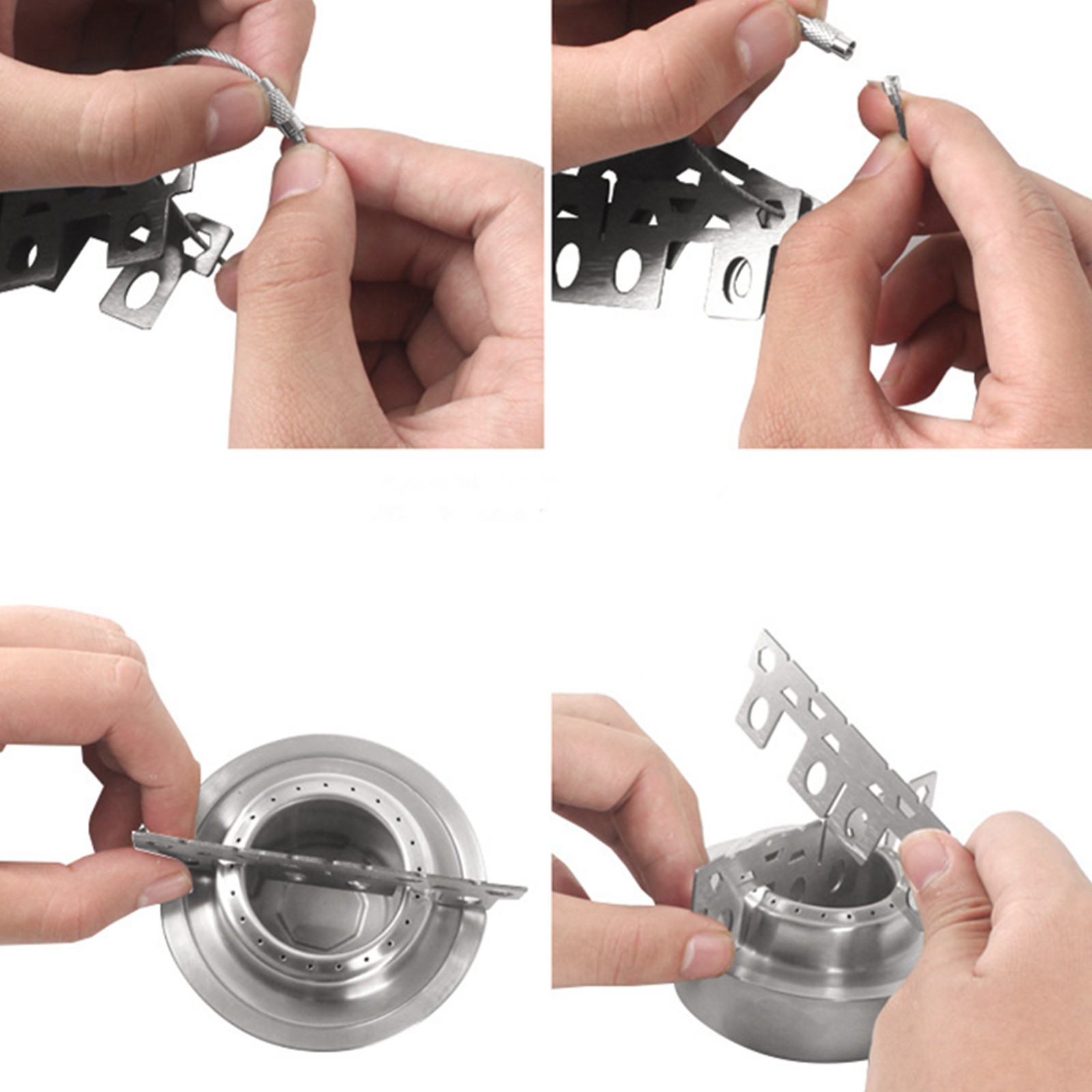 New Outdoor Portable Camping Mini Alcohol Stove Cooking Burner With Cross Stand