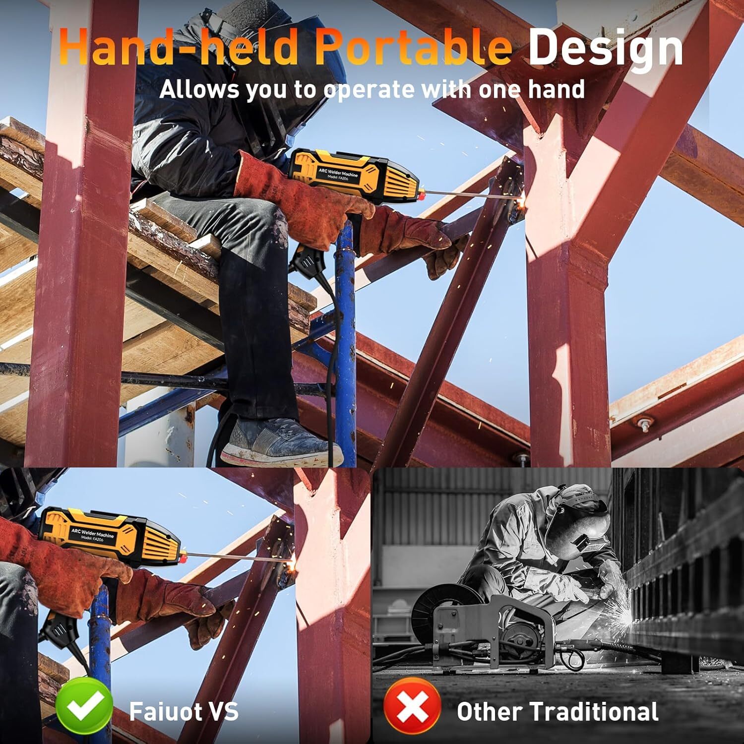 Portable 110V ARC Welder IGBT Inverter Welder Kit Handheld Stick Welding Machine