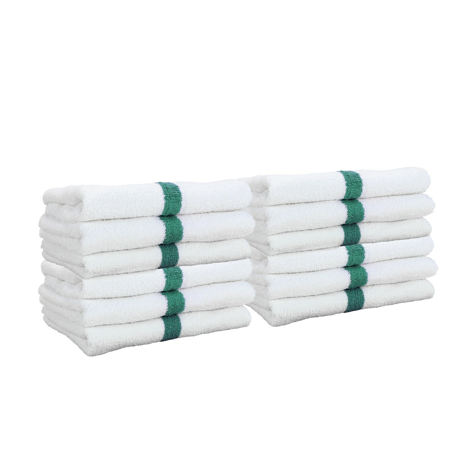 Gym Hand Towels 16x27 - Packs of 12 Absorbent Cotton Striped Workout Spa Towels
