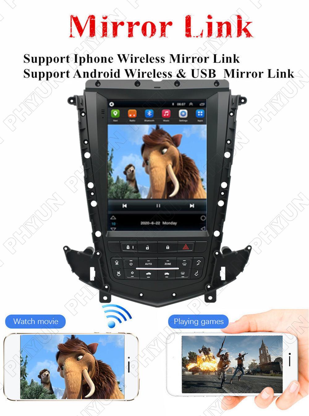 9.7'' Vertical Stereo Radio Android 11 GPS Head Unit For Cadillac SRX 2009-2012