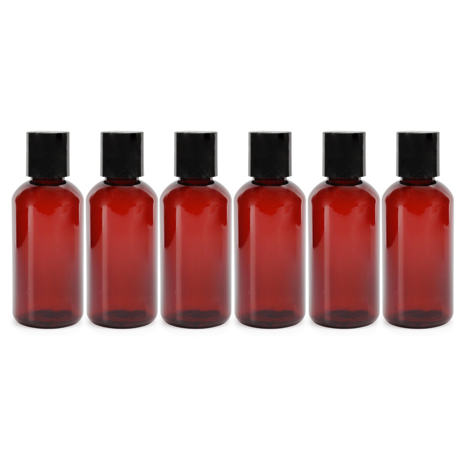 Plastic Squeeze Bottles w/Disc Top Flip Cap Bulk, 4oz 6pk Amber; BPA-Free