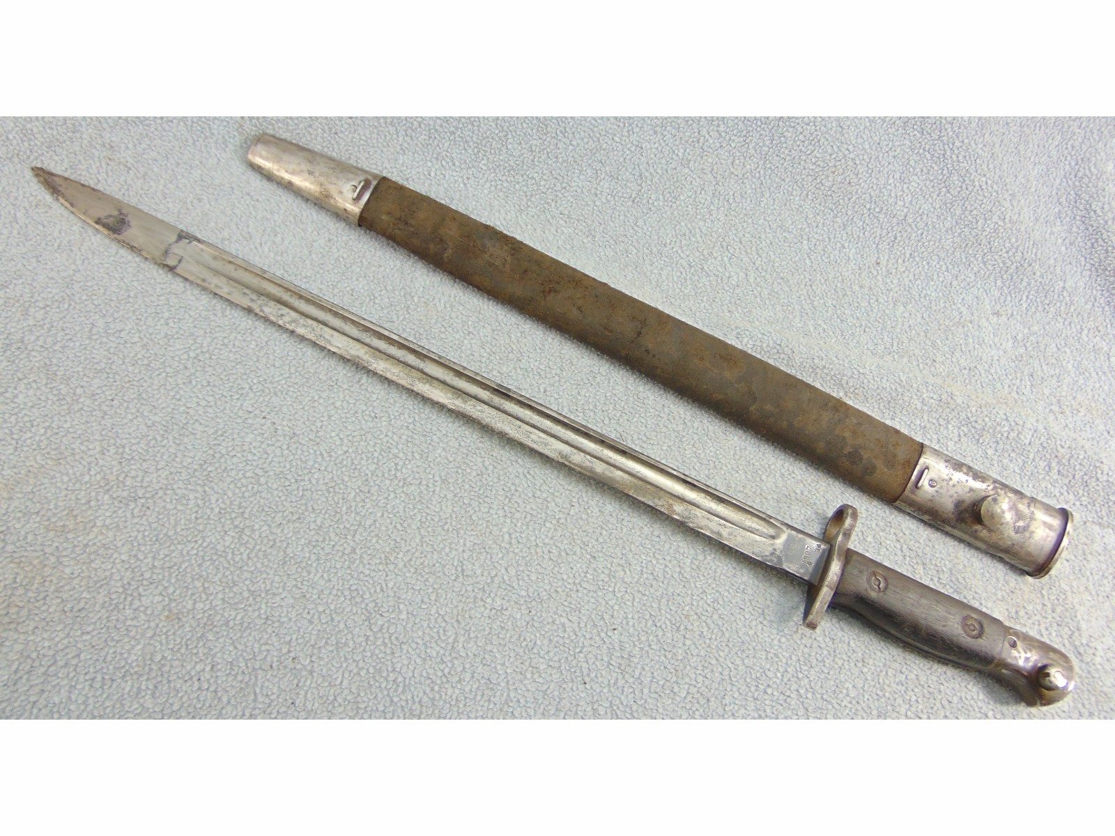 P1907 EFD SANDERSON ENFIELD RIFLE BAYONET 1907 SCABBARD LONDON REGIMENT UNIT